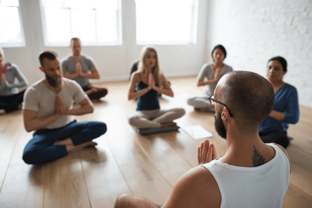 Teacher meditative pose NYT